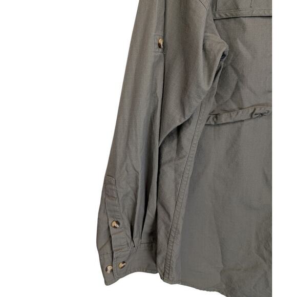 Cabelas Outdoor Gear Large Shirt Mens Green Button Up Long Sleeve Fishing Hiking - Picture 5 of 6